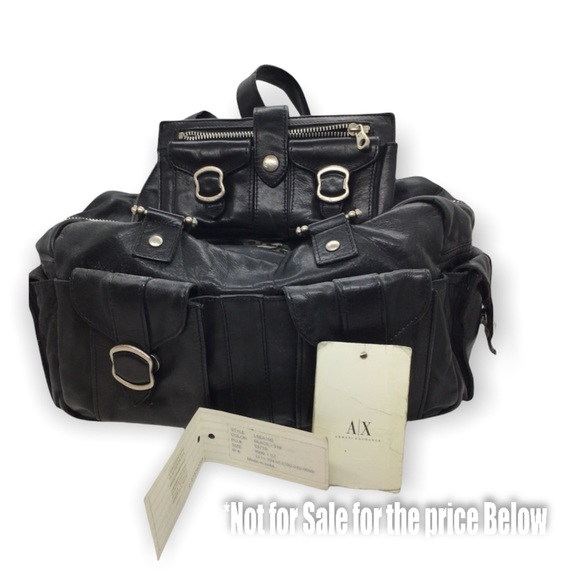 VINTAGE Armani Exchange A/X black Leather wallet with pockets. - Picture 5 of 6